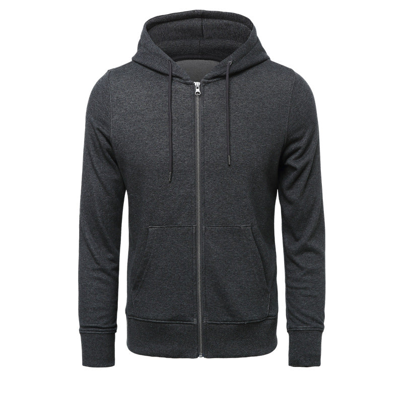 Men's cardigan sweater with zipper hood