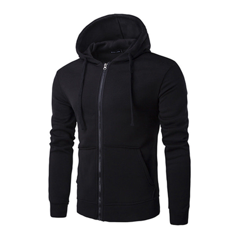 Men's cardigan sweater with zipper hood