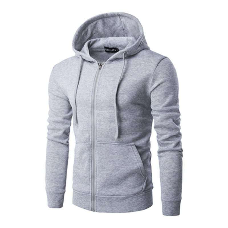 Men's cardigan sweater with zipper hood