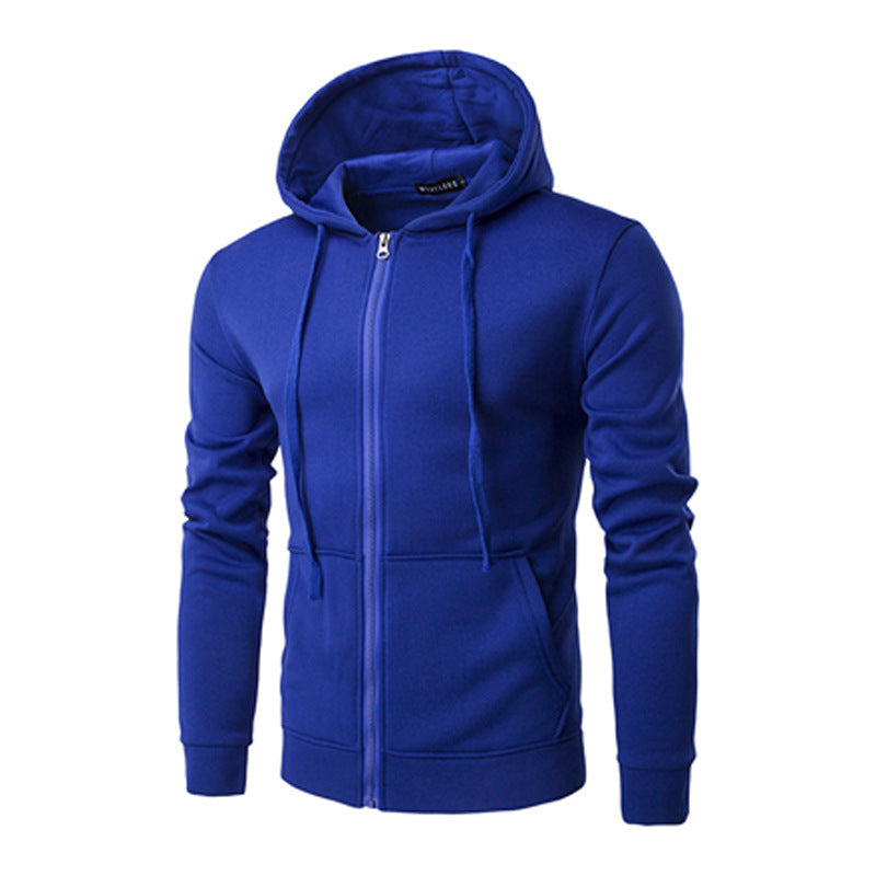 Men's cardigan sweater with zipper hood