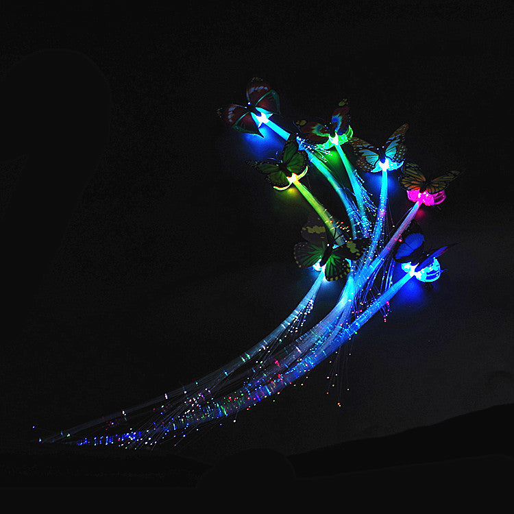 LED Flashing Hair Braid Glowing Luminescent Hairpin Hair Ornament Girls LED Novetly Toys New Year Party Christmas