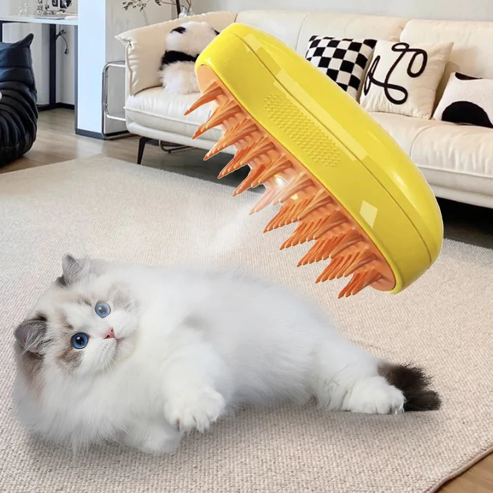 Pet Grooming Brush Electric Spray Water Spray Kitten Pet Comb Soft Silicone Depilation Cats Bath Hair Brush Grooming Supplies
