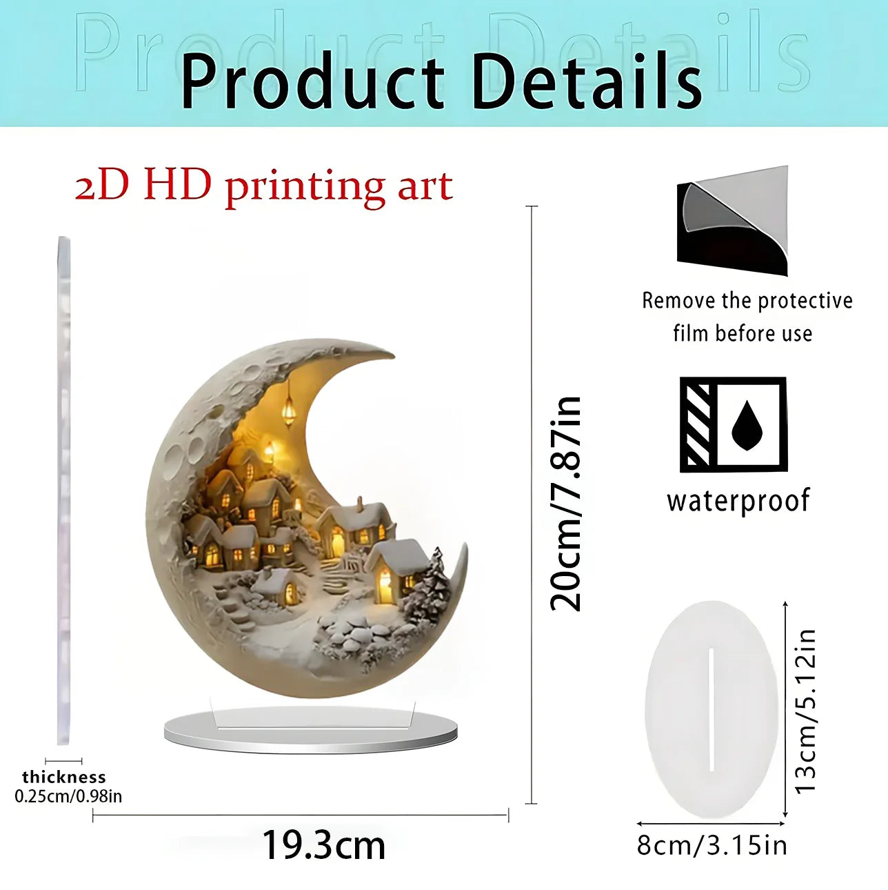 Christmas Xmas Tree Desktop Ornament Moonhouse DIY 2D Decoration Acrylic Merry Christmas Signs Plaque 2026 New Years Party Gifts