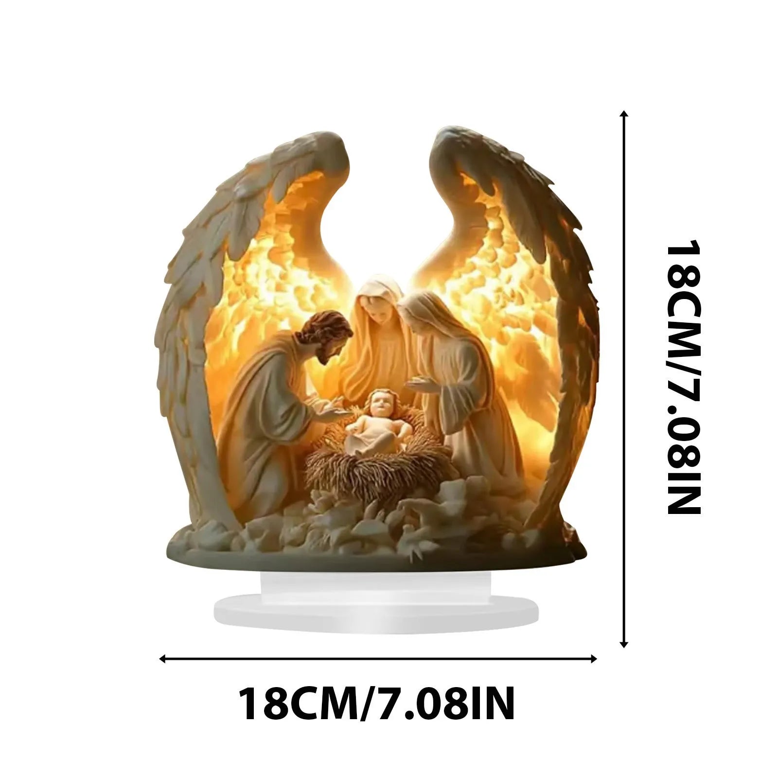 Religious Table Decoration Glossy Christian Scene Ornament Acrylic Nativity Decoration Transparent Acrylic Nativity Figurine