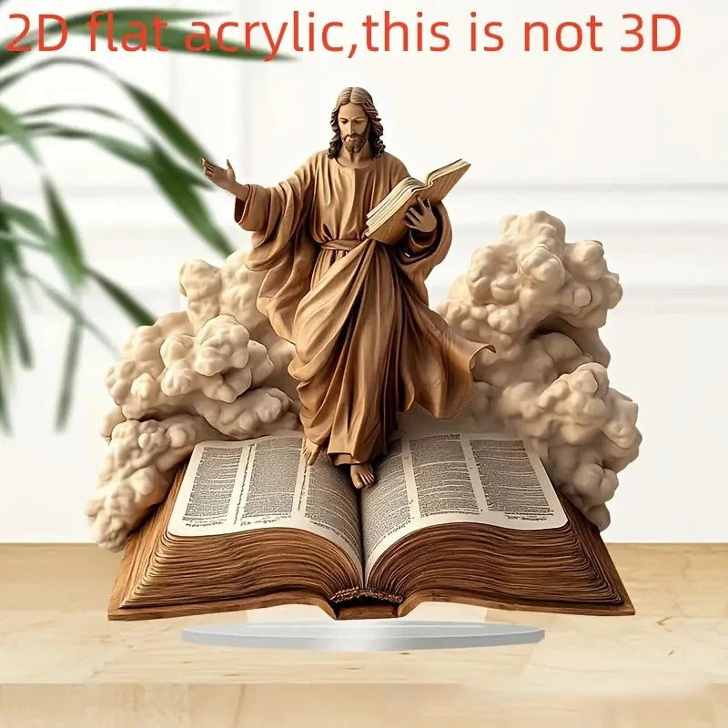 Religious Table Decoration Glossy Christian Scene Ornament Acrylic Nativity Decoration Transparent Acrylic Nativity Figurine