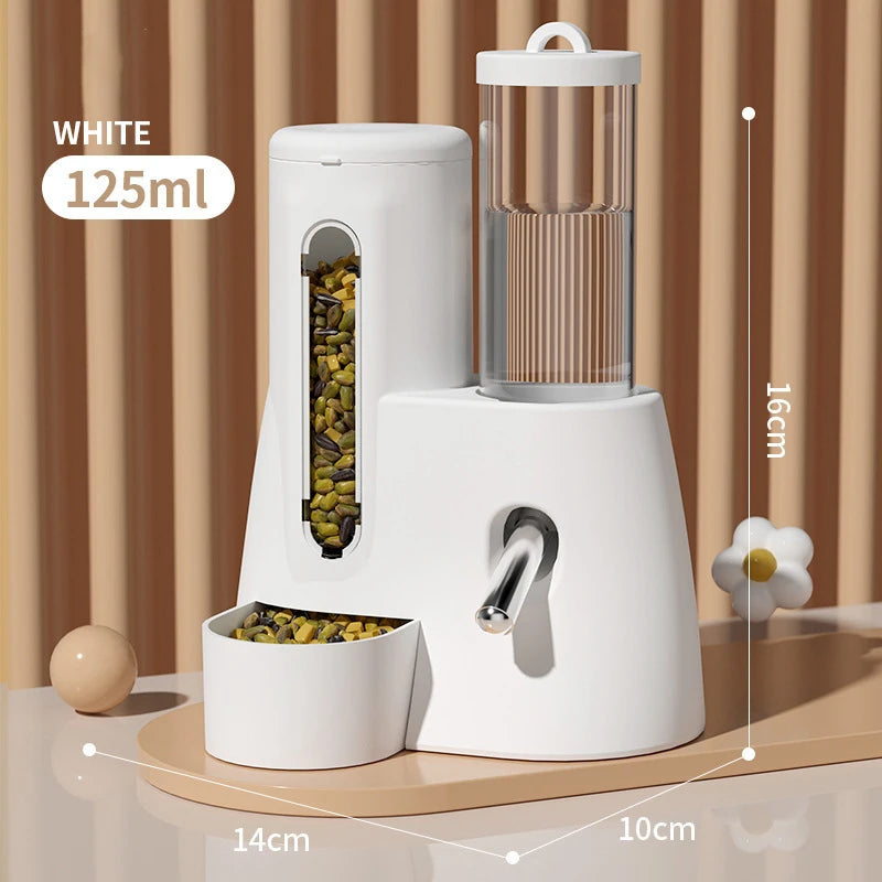 Automatic Hamster Feeder 2 in 1 Small Animal Water Dispenser Pet Drinking Water Bottle Feeder Bowl for Hamster Guinea Pig Rat