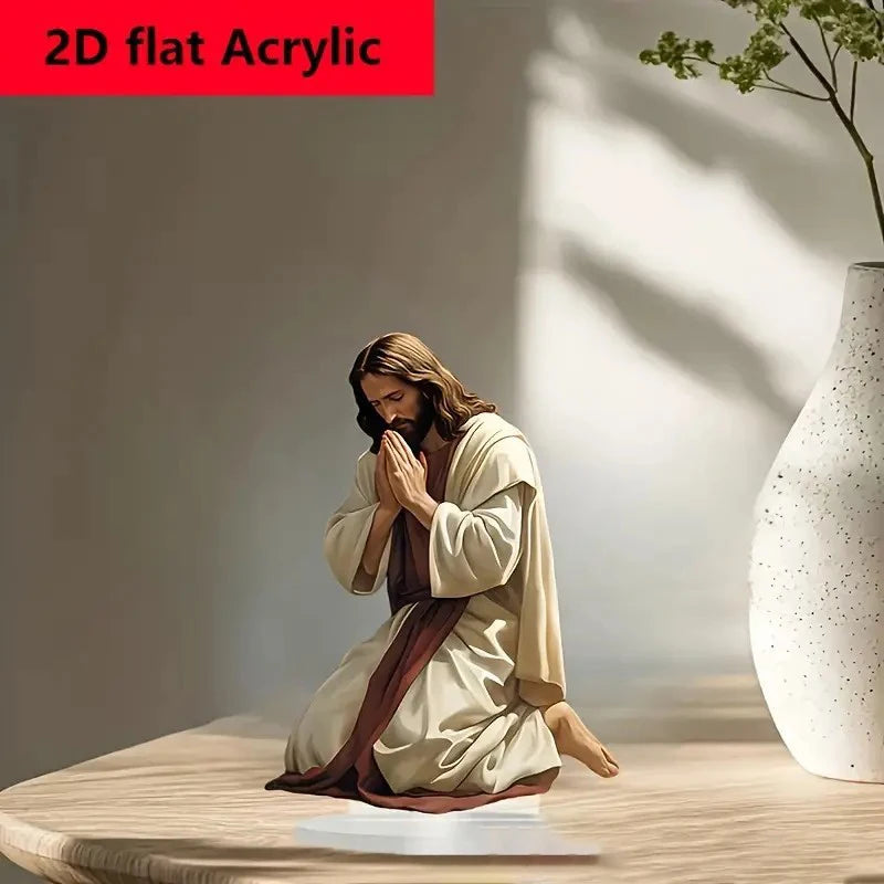 Religious Table Decoration Glossy Christian Scene Ornament Acrylic Nativity Decoration Transparent Acrylic Nativity Figurine