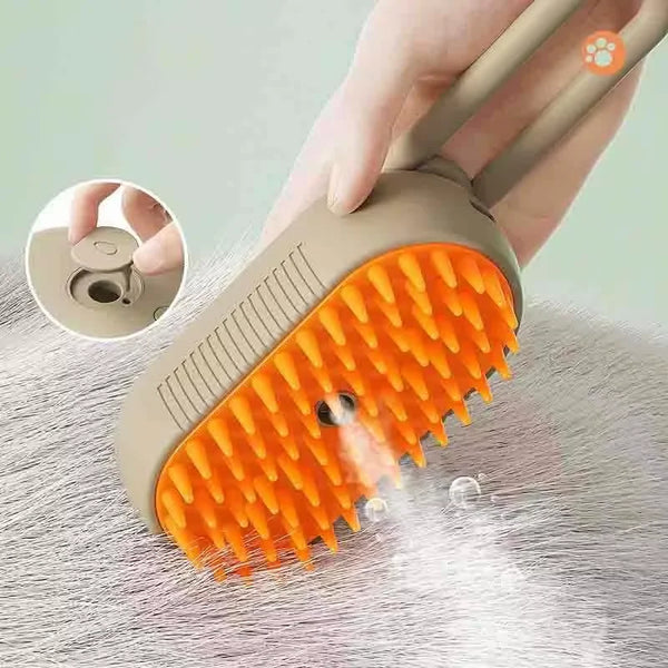 Cat And Dog Pet Spray Massage Brush One-button Steam Spray Folding Rotation Bath Depilatory Brush Comb