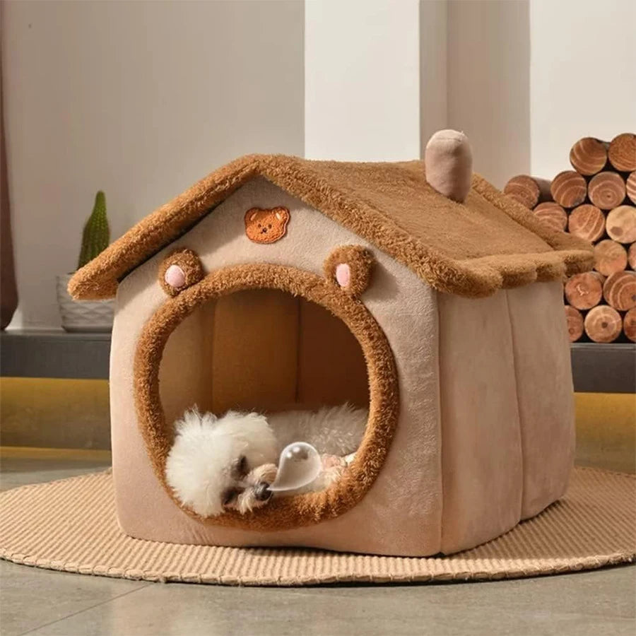 Folding Houses Removable Washable Cat House Puppy Cave Sofa Four Seasons General Can Pet Supplies for Small Medium Pet