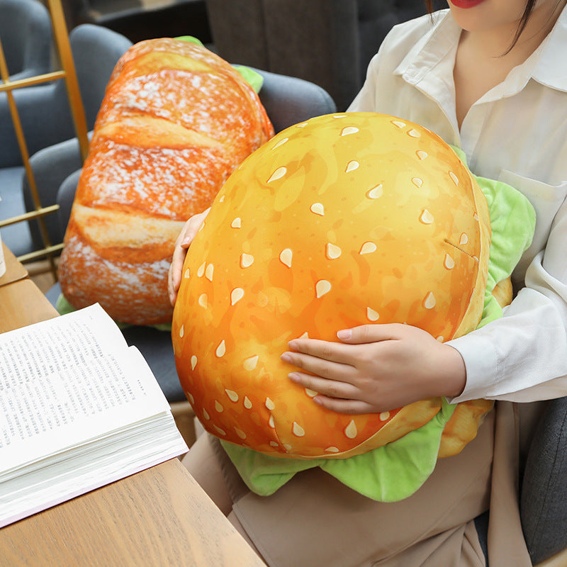 Creative Funny Hamburger Bread Pillow Cushion